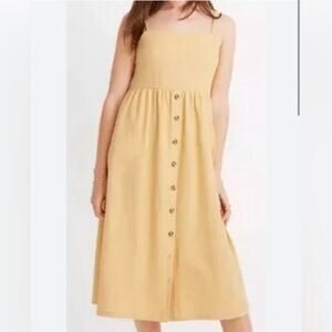 Madewell Gold Yellow Cami Button Sleeveless Dress Sz L
